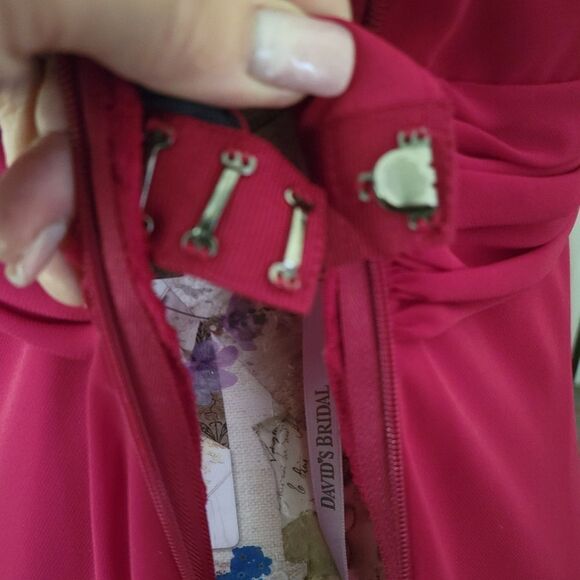 Formal Red Strapless Sweetheart Flowy Long Maxi Dress David's Bridal - Picture 8 of 10